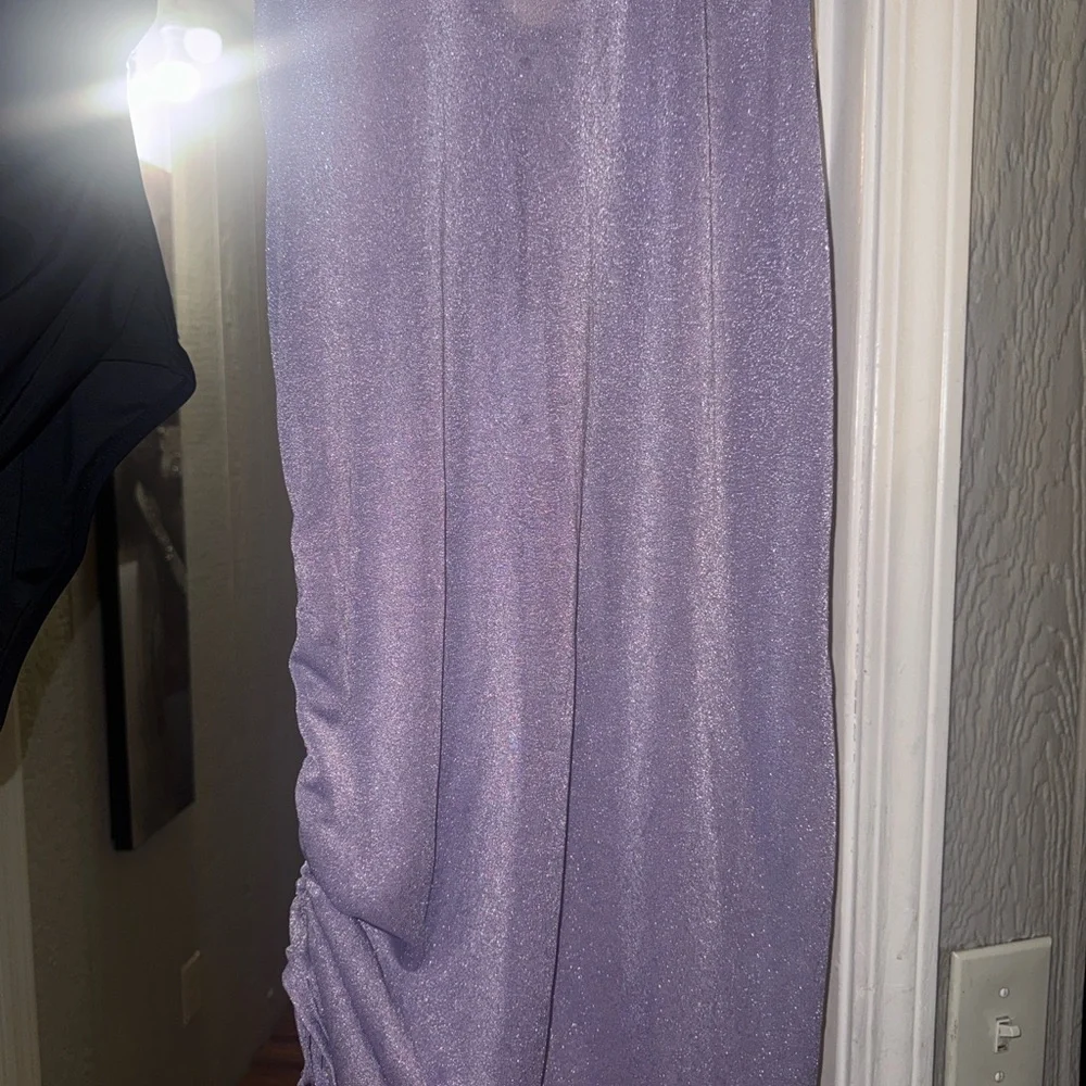 NWT Black 1 piece XL Swimsuit with large Purple shimmery Cover-Up with stretch.